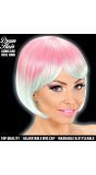 Roze Turquoise Carnavals Pruik Dames