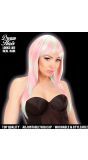 Roze Turquoise Gestreepte Pruik Dames