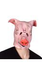Roze Varken Hoofdmasker Latex