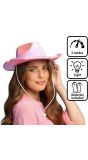Roze Vrijgezellenfeest LED Cowboyhoed