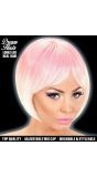 Roze Witte Carnavals Pruik Dames