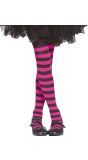 Roze Zwart Gestreepte Panty Kind