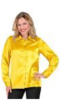Satijnen 70's Disco Shirt Geel Dames