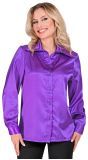 Satijnen 70's Disco Shirt Paars Dames