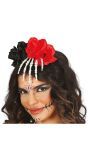 Schedel Hand en Bloemen Hoofdband Dia De Los Muertos
