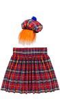 Schotse Kilt en Muts met Pruik