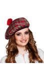 Schotse Tartan Baret Rood