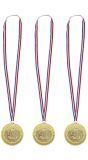 Set Van 3 Gouden Winnaars Medailles