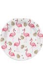 Setje Van 10 Papieren Bordjes Flamingo