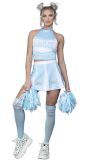 Sexy Angel Cheerleader Dames Kostuum Blauw en Wit