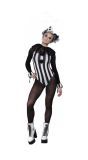 Sexy Clown Dames Kostuum Zwart en Wit