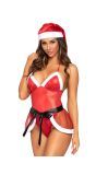 Sexy Kerstvrouw Bodysuit Pakje Dames