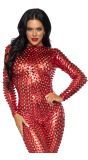 Sexy Metallic Festival Catsuit Rood