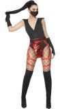 Sexy Ninja Dames Kostuum Zwart en Rood
