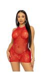 Sexy Rode Halterjurkje met Strass Steentjes