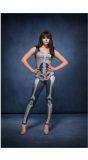 Sexy Skelet Catsuit Blauw