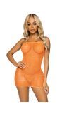Sexy Strass Visnet Jurkje Neon Oranje