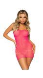 Sexy Strass Visnet Jurkje Neon Roze