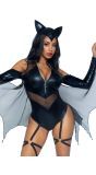 Sexy Vleermuis Outfit Dames Zwart