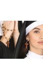 Sieradenset Religieuze Non 2-Delig Rozenkrans Oorbellen