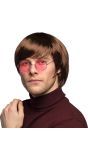 Sixties John Lennon Pruik Bruin