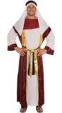 Sjeik Kostuum Woestijn Wit Rood Heren