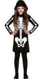 Skelet Jurk Meisjes Zwart met Kap