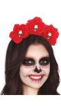 Skull Haarband met Rode Rozen