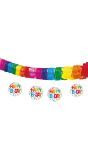 Slinger Papier Happy Bday Stippen met Onderhanger 4 Meter