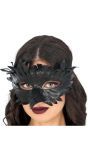 Snavelmasker Zwart met Veren