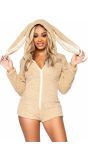 Soft Bunny Catsuit Dames Beige
