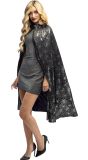 Spinnenweb Cape Halloween Zwart Volwassenen