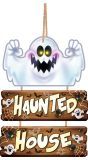Spook Haunted House Decoratie Bord