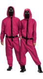 Squid Game Roze Guard Kostuum Volwassenen Rood