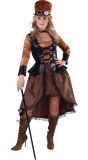 Steampunk Jurk Dames Bruin