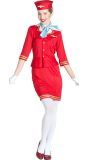 Stewardess Kostuum Dames Rood