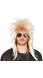 Stoere 80's Rocker Blonde Pruik