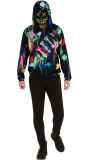 Straatartiest Heren Halloween Kostuum met Glow in de Dark Masker