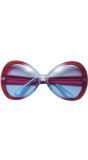 Sugar Babe Retro Bril Rood Blauw