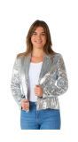 Suitmeister Dames Blazer Pailetten Zilver