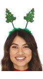 Swingende Glitter Kerstbomen Haarband