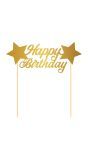 Taart Topper Happy Birthday Goud