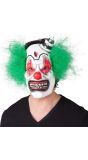 Terror Clown Masker met Groen Haar