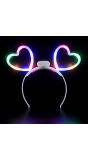 Tiara Glowing hearts Wit met LED Verlichting Vrijgezellenfeest