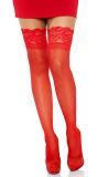 Transparante Elastaan Kousen Rood