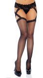 Transparante Jarretel Kousen met Kruisende Bandjes
