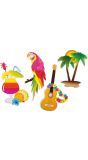 Tropische Hawaï Decoratieset 4 stuks Karton