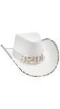 Trouwhoed Wit met Parels Dames Heren