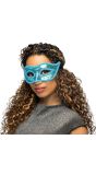 Turquoise Venetiaans Sequins Masker