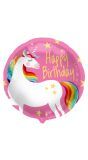Unicorn Happy Birthday Folieballon 45cm